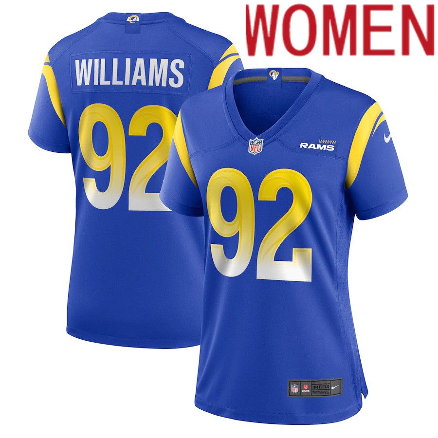 Women Los Angeles Rams #92 Jonah Williams Nike Royal Game Player NFL Jersey->women nfl jersey->Women Jersey